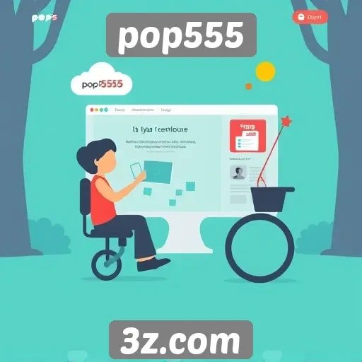 Acessibilidade e interface do usuário no site pop555